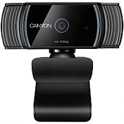 CANYON C5 1080P full HD 2.0Mega auto focus webcam with USB2.0 connector, 360 degree rotary view scope, built in MIC, IC Sunplus2281, Sensor OV2735, viewing angle 65&deg, cable length 2.0m, Black, 76.3x49.8x54mm, 0.106kg