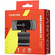 CANYON C5 1080P full HD 2.0Mega auto focus webcam with USB2.0 connector, 360 degree rotary view scope, built in MIC, IC Sunplus2281, Sensor OV2735, viewing angle 65&deg, cable length 2.0m, Black, 76.3x49.8x54mm, 0.106kg
