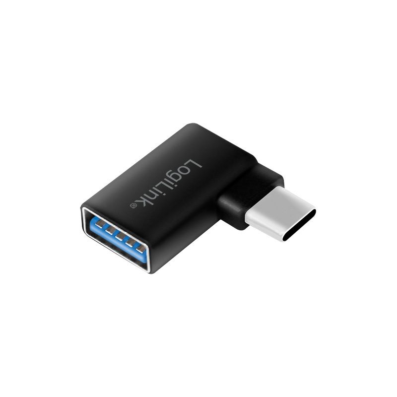 ADAPTOR LOGILINK, pt. smartphone, USB 3.2 Type-C (T) la USB 2.0 (M), USB-C 90 grade, pana la 5V / 3A 15W, negru,  AU0055  (include TV 0.06 lei)