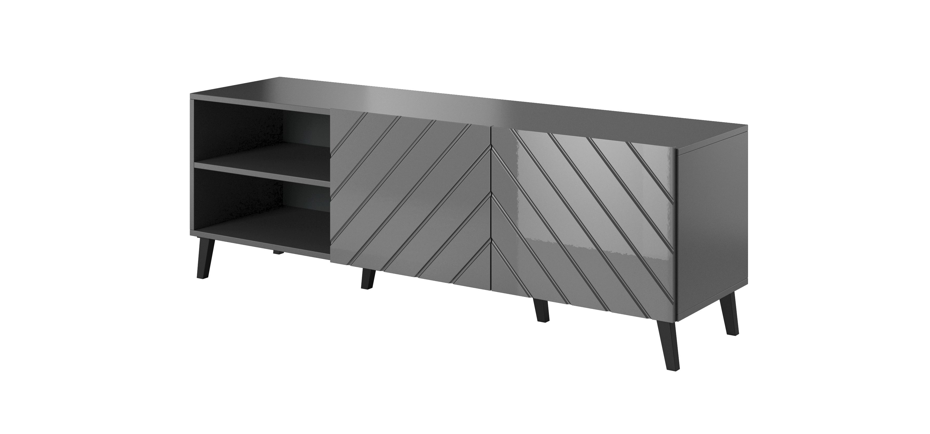 RTV cabinet ABETO 150x42x52 graphite/gloss