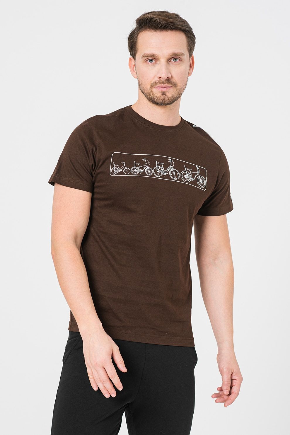 Tricou Pegas barbati, model vehicule comode, rapide, utile sanatatii, marime XL, culoare maro