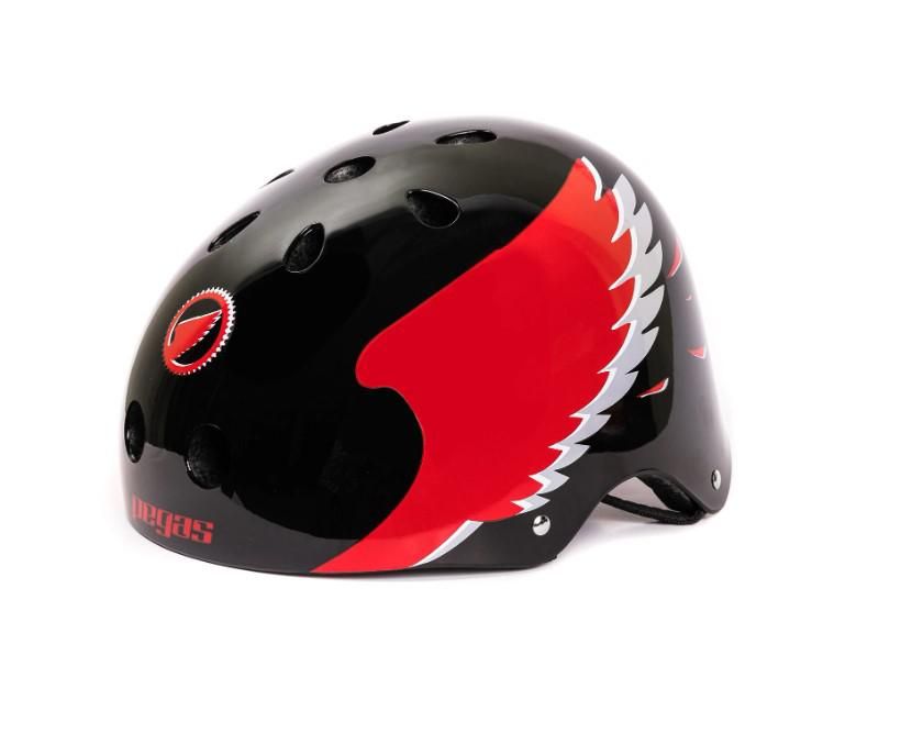 Casca Pegas Robita, material ABS, ventilatie 11 gauri, reglaj circumferinta cap, marime M (57-59), culoare Negru + Rosu, lucios