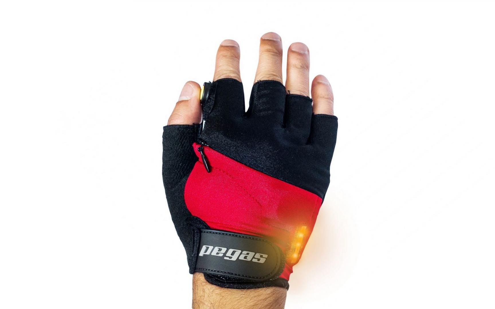 MANUSI PEGAS CU SEMNAL LED F21-ST2, 3XLED, BATERII 2XCR2032, AUTONOMIE 30 ORE, MASURA XXL, ROSU