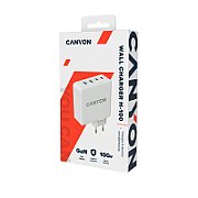 Canyon, GAN 100W charger  Input:  100V-240V Output: USB-C1/C2: 5V 3A , 9V 3A , 12V 3A , 15V 3A , 20V 5A  USB-A 1/A2: 4.5V/5A, 5V/4.5A, 9V/3A, 12V/2.5A,  20V/1.5A  C1+C2 : 65W + 30W； C1+A1 : 65W + 30W ； C1+A2 : 65W + 30W ；C1+A1+A2 : 65W + 7.5W