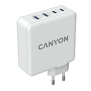 Canyon, GAN 100W charger  Input:  100V-240V Output: USB-C1/C2: 5V 3A , 9V 3A , 12V 3A , 15V 3A , 20V 5A  USB-A 1/A2: 4.5V/5A, 5V/4.5A, 9V/3A, 12V/2.5A,  20V/1.5A  C1+C2 : 65W + 30W； C1+A1 : 65W + 30W ； C1+A2 : 65W + 30W ；C1+A1+A2 : 65W + 7.5W