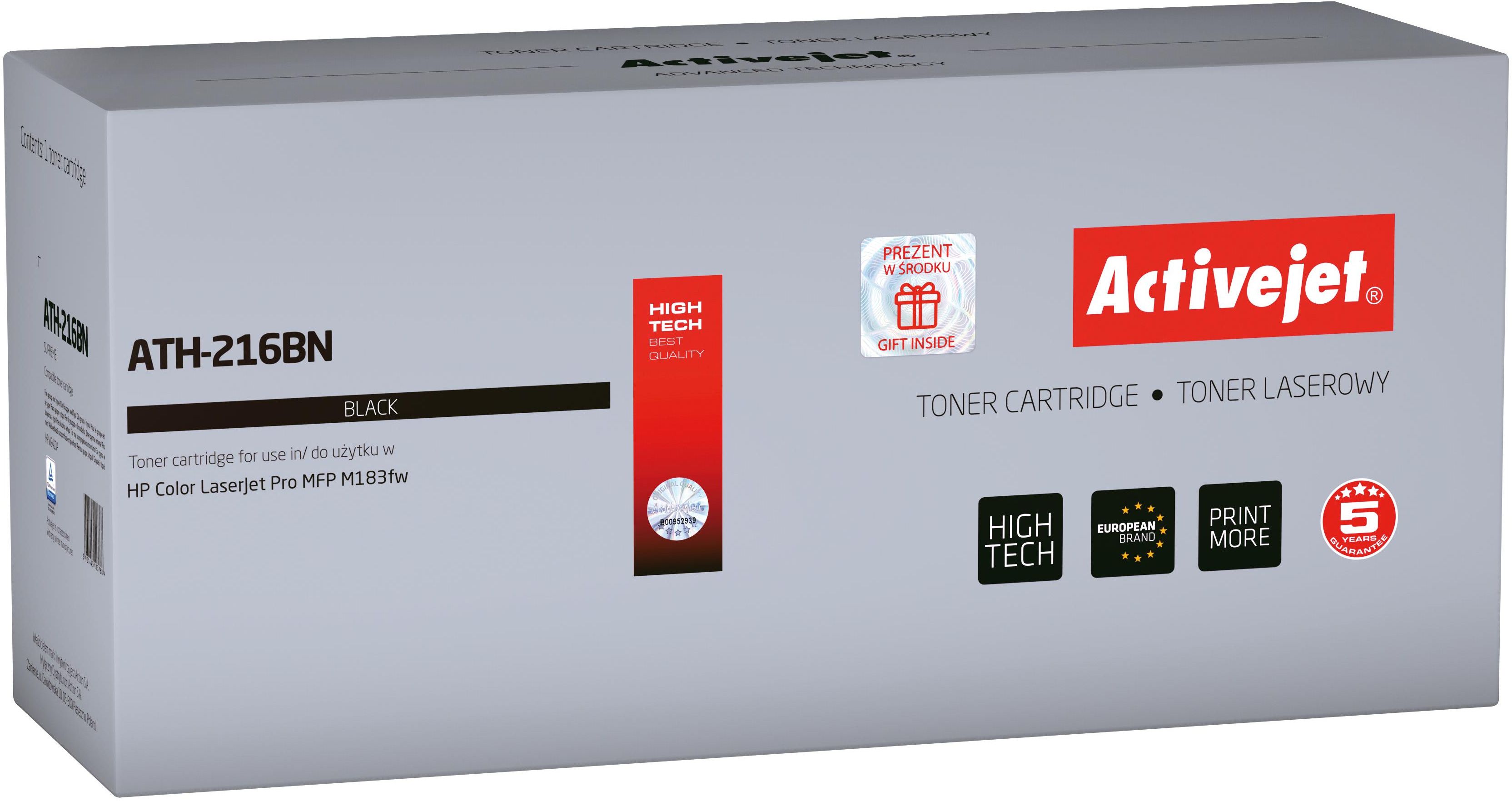 Activejet ATH-216BN Toner Cartridge for HP printer, Replacement HP 216A W2410A Supreme 1050 pages Black, with chip