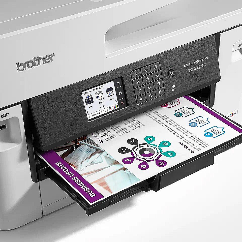 Imprimanta multifunctionala inkjet color Brother MFC-J2340DWYJ1, A3, ADF, USB 2.0, Wi-Fi, 28 ppm