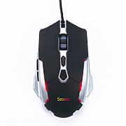 MOUSE Spacer - gaming, gaming, cu fir, USB, optic, 6.400 dpi, butoane/scroll 6/1, iluminare RGB, negru,  SPGM-PULSAR-PRO  (include TV 0.18lei)