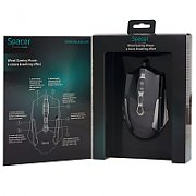 MOUSE Spacer - gaming, gaming, cu fir, USB, optic, 6.400 dpi, butoane/scroll 6/1, iluminare RGB, negru,  SPGM-PULSAR-PRO  (include TV 0.18lei)