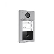 Videointerfon de exterior IP cu recunoastere faciala si amprenta digitala Hikvision DS-KD9203-FE6, recunoaste pana la 5000 imagini faciale, 5000 amprente digitale, 25000 carduri,10000 utilizatori, deschidere faciala (suporta anti-spoofing), amprenta si card, distanta recunoastere faciala 2metri