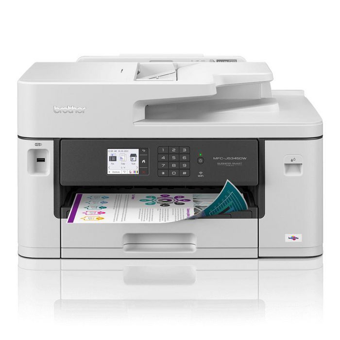 Imprimanta multifunctionala inkjet color Brother MFC-J5345DW, A3, duplex, ADF, USB 2.0, Wi-Fi, 28 ppm negru, 28 ppm color