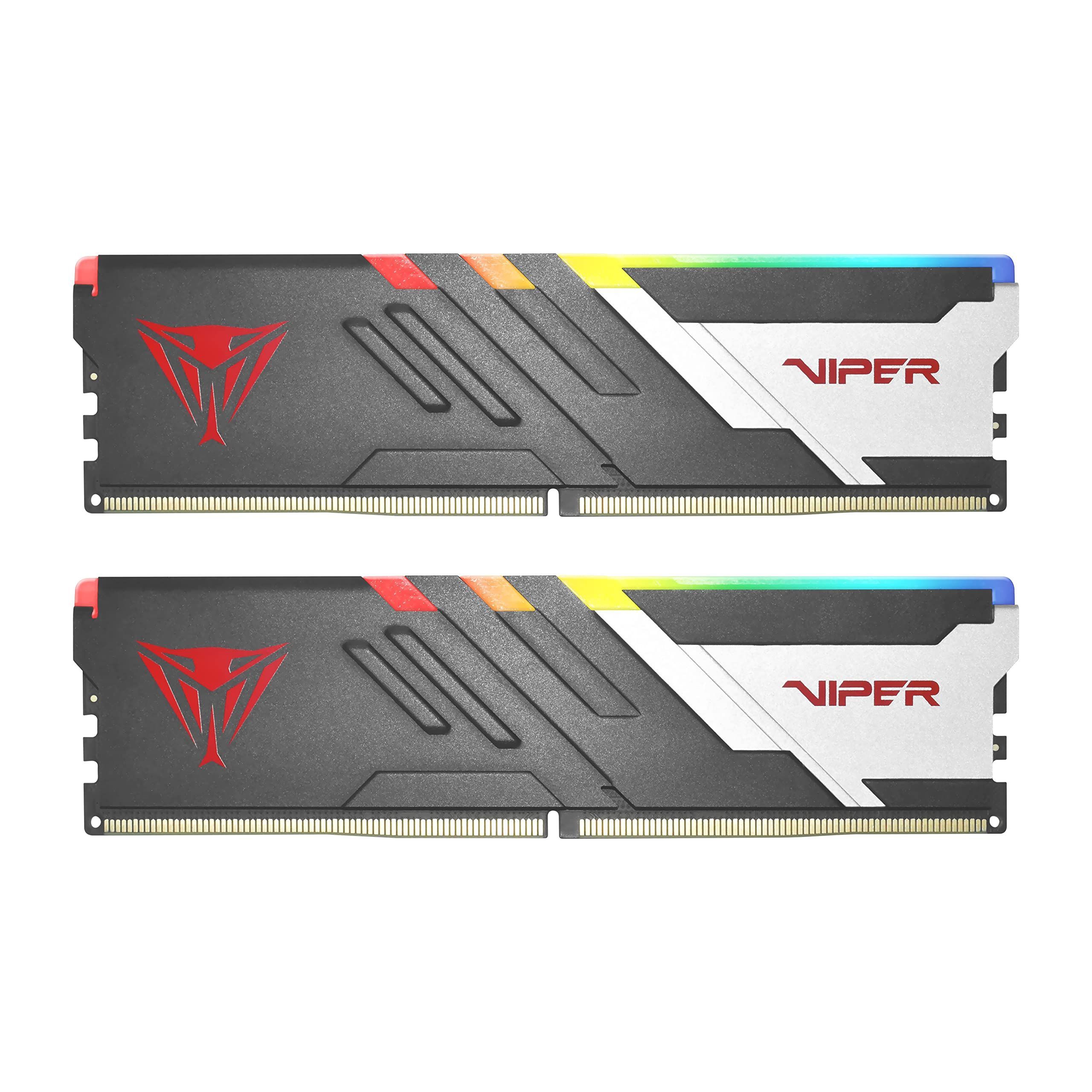 Memorie Patriot Viper Venom 32 GB DDR5 6200 MHz CL40, kit 2 x 16 GB, XMP 3.0, EXPO, Gri-alb-rosu, RGB