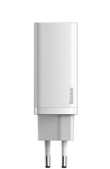 INCARCATOR retea Baseus GaN2 Lite, Quick Charge 65W, 1 x USB 5V/3A, 1 x USB Type-C 5V/3A, alb  CCGAN2L-B02  (include timbru verde 0.75 lei) - 6953156232945