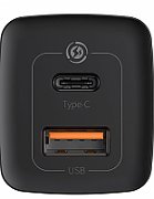 INCARCATOR retea Baseus GaN2 Lite, Quick Charge 65W, 1 x USB 5V/3A, 1 x USB Type-C 5V/3A, negru  CCGAN2L-B01  (include timbru verde 0.75 lei) - 6953156232938