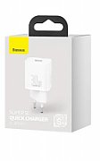 INCARCATOR retea Baseus Super Si, Quick Charge 30W, 1 x USB Type-C 5V/3A si 1 x USB 5V/3A, alb  CCSUP-J02  (include timbru verde 0.75 lei) - 6953156205079
