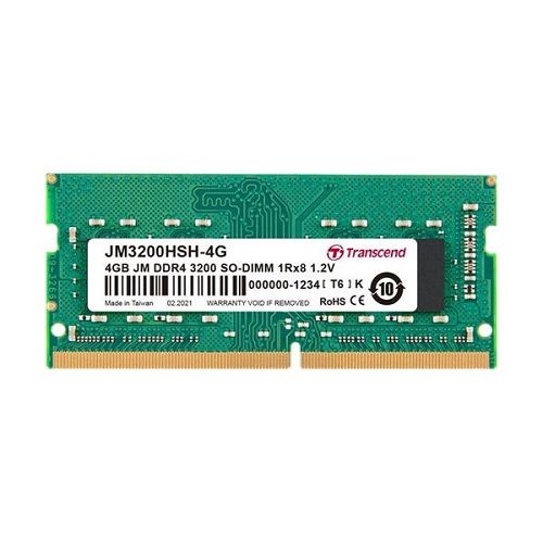 TRANSCEND 4GB JM DDR4 3200MHz SO-DIMM 1Rx8 512Mx8 CL22 1.2V