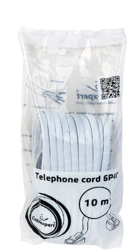 Gembird CABLU TELEFONIC GEMBIRD 6P4C, 10m, Alb,  TC6P4C-10M  (include TV 0.06 lei)x