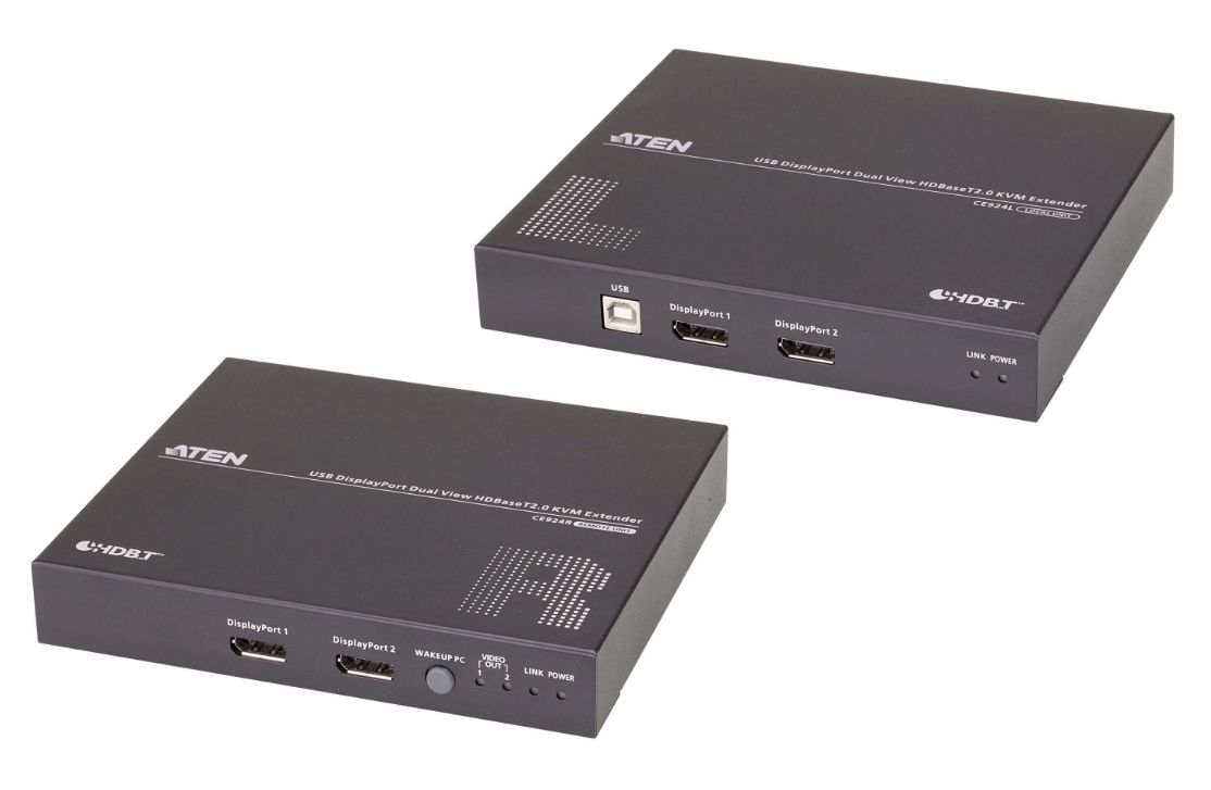 USB DisplayPort Aten Dual View HDBaseTTM 2.0 KVM Extender (4K@100m for Single View)  CE924-AT-G  (include timbru verde 1.5 lei)