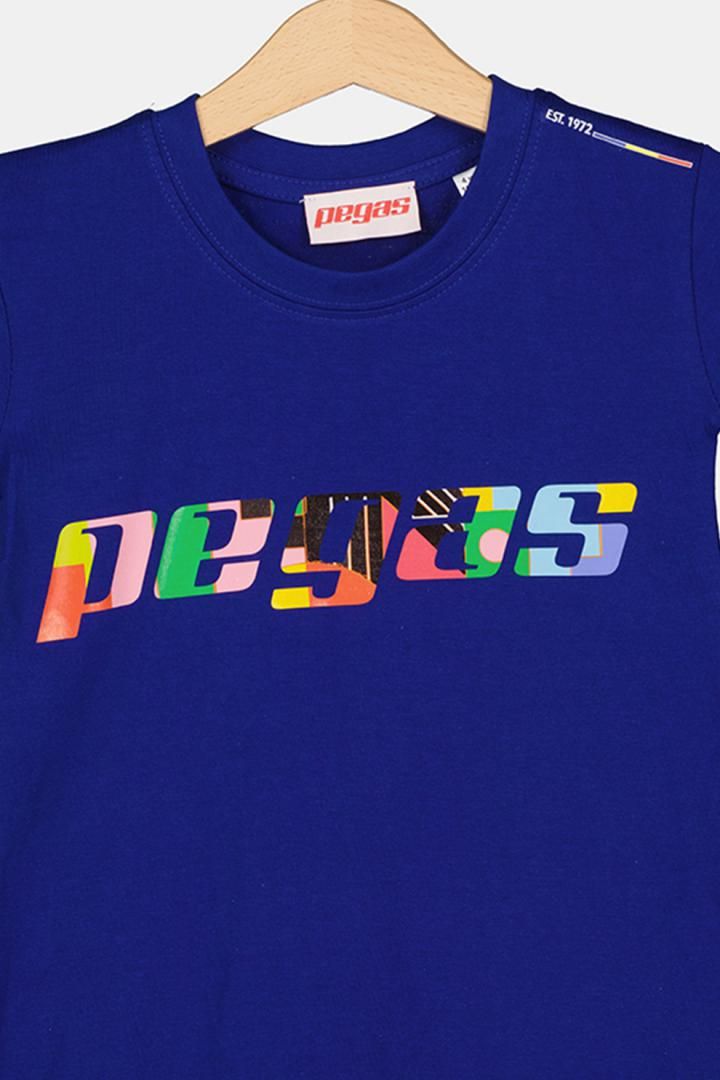 TRICOU  LOGO MULTICOLOR COPII  ROYAL BLUE-4