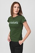 TRICOU  LOGOMULTICOLOR FEMEI  BOTTLE GREEN-L