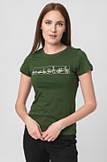 TRICOU  LOGOMULTICOLOR FEMEI  BOTTLE GREEN-L