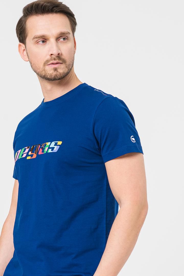 TRICOU  LOGO MULTICOLOR BARBATI   ROYAL BLUE-M