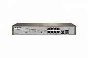 IPCOM IP-COM PRO-S8-150W, 8 x 10/100/1000 Base-T Ethernet ports(PoE), 1 x 10/100/1000 Base-T Ethernet port(data), 1 x 1000 Base-X SFP port, Standards&Protocols: IEEE802.3、IEEE802.3u、IEEE802.3ab、IEEE802.3z、 IEEE802.3x、IEEE802.3af/at、IEEE802.1p、IEEE802.1q、IEEE802.1w、IEEE802. 1d、 IEEE802.1s, Switching