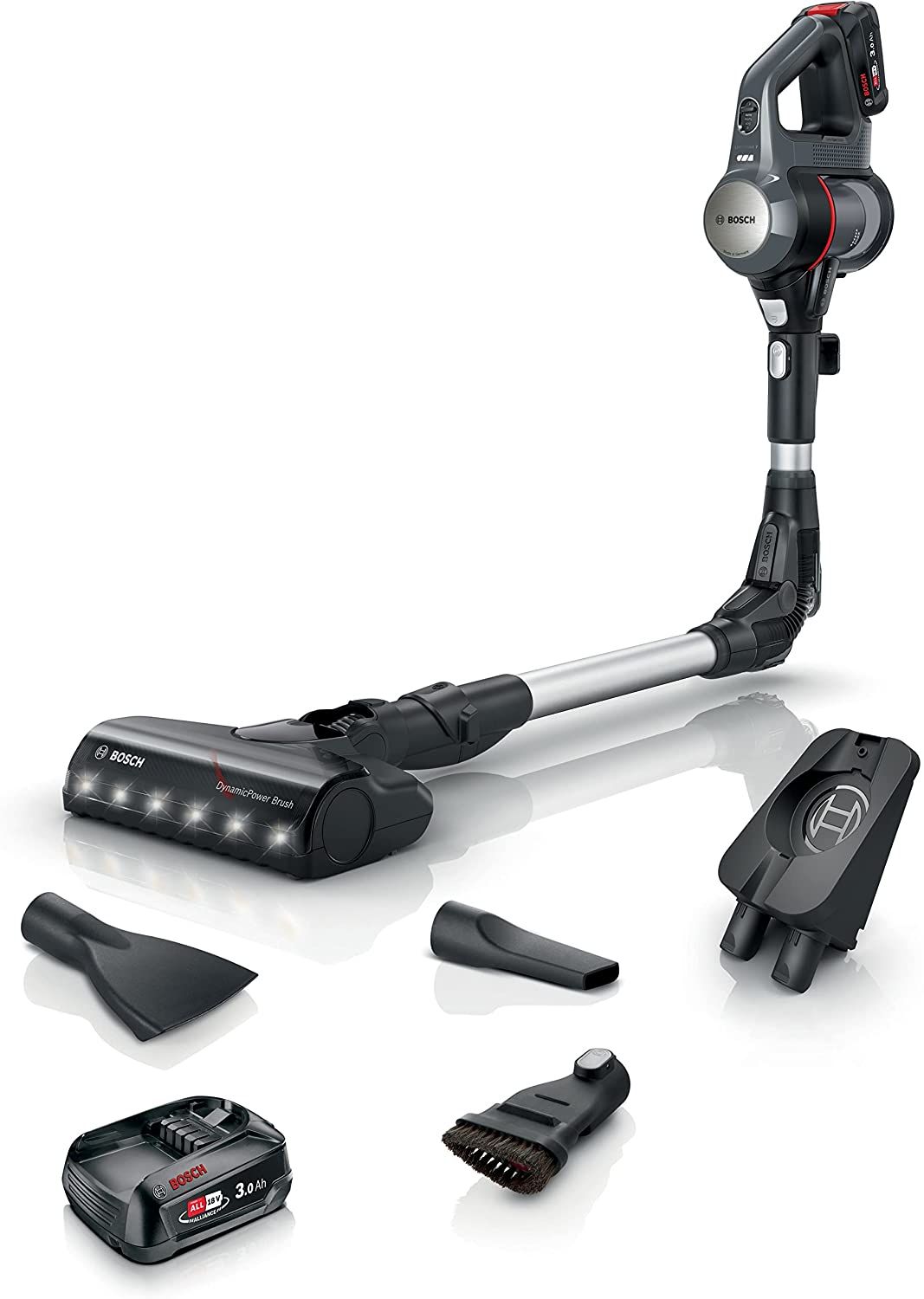 Bosch BBS712A stick vacuum/electric broom Bagless 0.3 L Black, Stainless steel