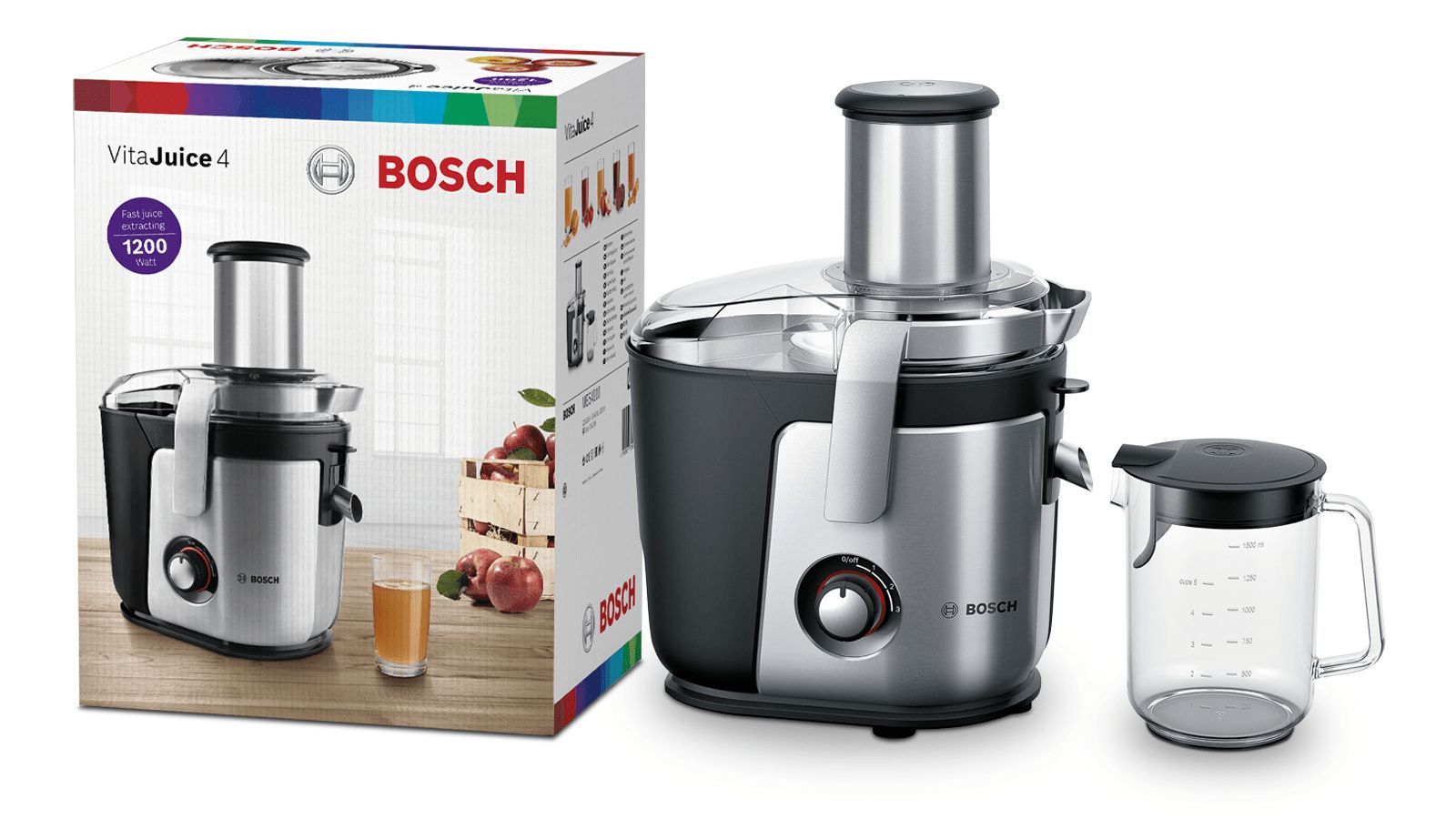 Bosch MES4010 juice maker Centrifugal juicer Black,Silver 1200 W