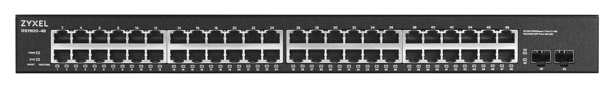 Switch Zyxel GS1900-48-EU0102F, 48 porturi 10/100/1000 Mbps