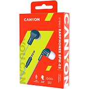 CANYON EPM-02 Stereo Earphones with inline microphone, Blue, cable length 1.2m, 20*15*10mm, 0.013kg