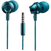 CANYON SEP-3 Stereo earphones with microphone, metallic shell, cable length 1.2m, Blue-green, 22*12.6mm, 0.012kg