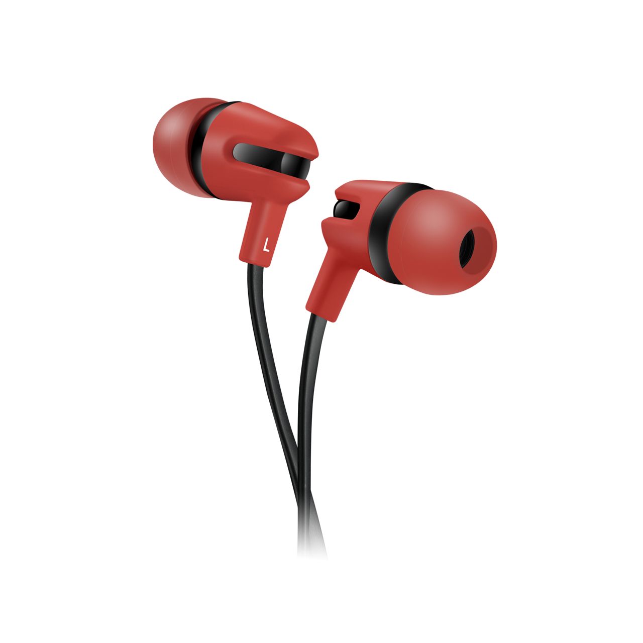 CANYON SEP-4 Stereo earphone with microphone, 1.2m flat cable, Red, 22*12*12mm, 0.013kg