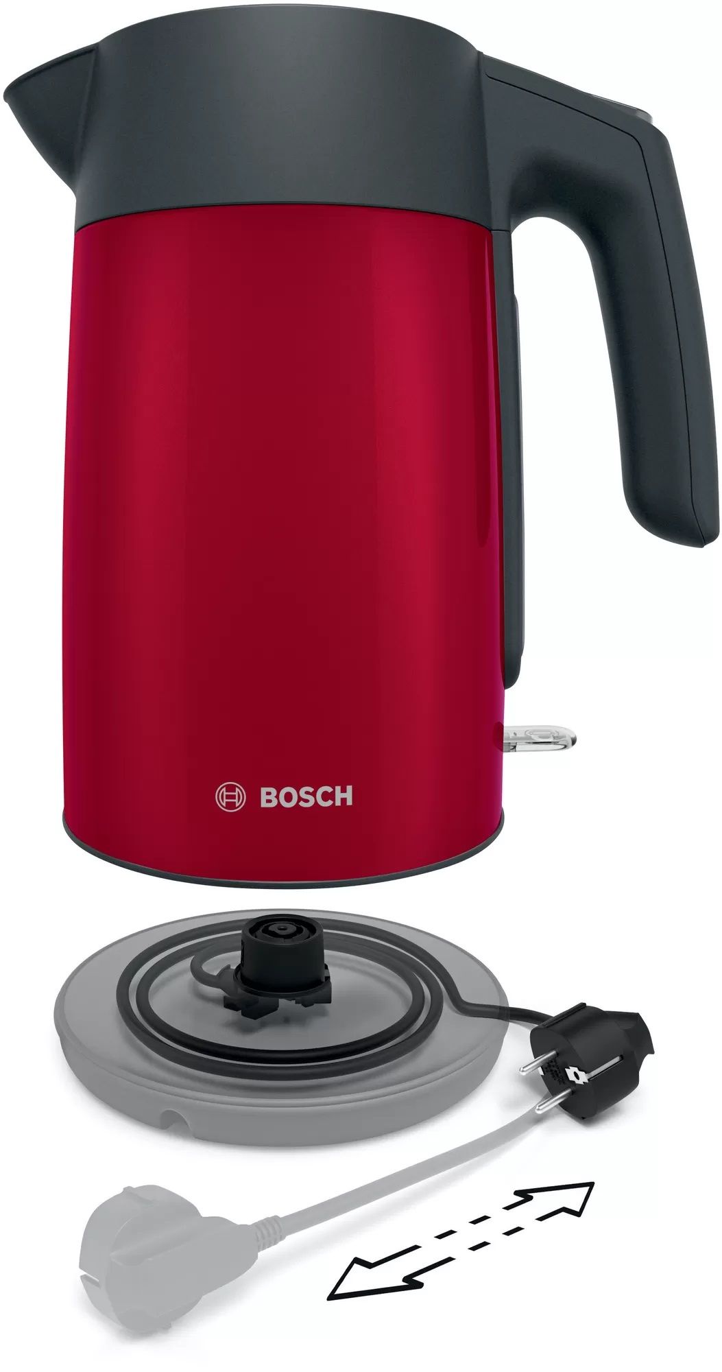 Electric kettle Bosch TWK 7L464, 2400 W, 1.7 l Red