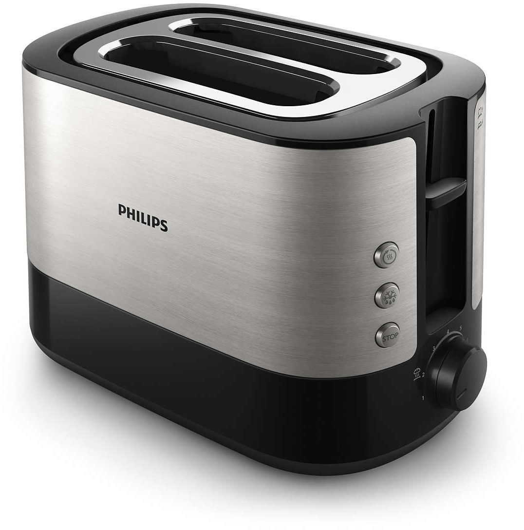 Philips Viva Collection HD2637/90 toaster 2 slice(s) Black, Stainless steel