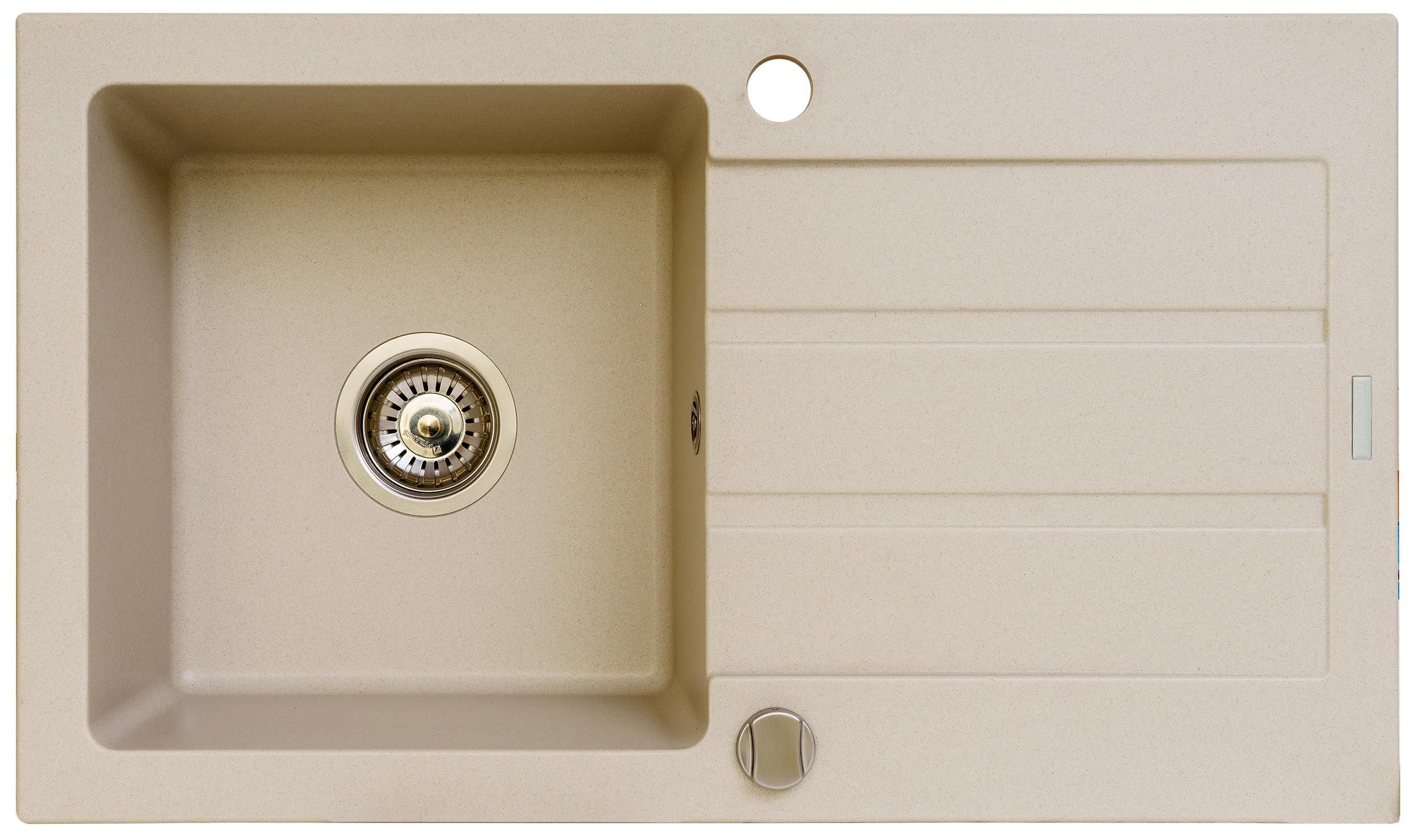 Single-bowl sink with draining board Maidsinks Promo 76x44 1B 1D E070053701