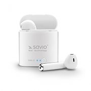 Savio TWS-01 Wireless Bluetooth Earphones, White