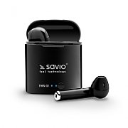 Savio TWS-02 Wireless Bluetooth Earphones, Black