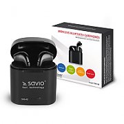 Savio TWS-02 Wireless Bluetooth Earphones, Black