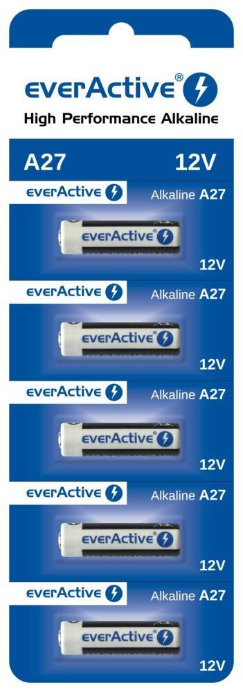 5 x alkaline batteries everActive 27A 12V- blister 5 pcs.