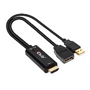 CLUB3D HDMI 2.0 TO DISPLAYPORT 1.2 4K60HZ HDR M/F ACTIVE ADAPTER Black