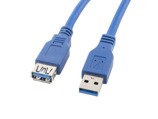 Cable Lanberg CA-US3E-10CC-0018-B (USB 3.0 M - USB 3.0 F 1,8m blue color)