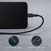 AUKEY CB-CL02 USB cable Quick Charge USB C-Lightning | 1.2m | Black