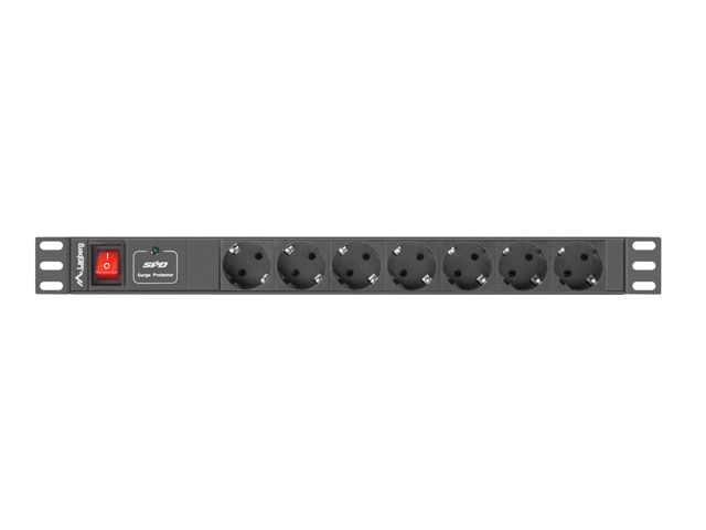 LANBERG POWER STRIP. RACK PDU (1U,16A,7X SHUKO,2M)