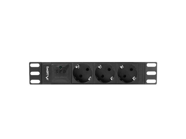 LANBERG POWER STRIP 10  RACK (1U, 16A, 3X SHUKO)