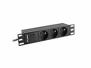 LANBERG 10  RACK POWER STRIP (1U, 16A, 3X 230V PL)