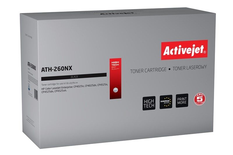 Activejet ATH-260NX toner for HP printer HP CE260X replacement Supreme 17000 pages black