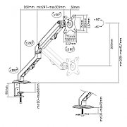 Maclean MC-906 Monitor Mount Holder Desk Table Mount 17  - 32  Adjustable Rotatable VESA 12 kg