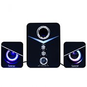 BOXE SPACER Gaming 2.1, RMS: 14W (2 x 3W + 8W), bluetooth telecomanda wireless, control volum, bass, subwoofer lemn MDF, 220V alimentare, 17 x LED, USB/SD/AUX, black,  SPGS-HURRICANE-BT    (include TV 3.5lei)