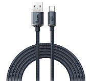 CABLU alimentare si date Baseus Crystal Shine, Fast Charging Data Cable pt. smartphone, USB la USB Type-C 100W, 1.2m, braided, negru  CAJY000401  (include timbru verde 0.25 lei) - 6932172602802